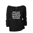 thumbnail image 1 of Take It Easy Women's Fashion Slouchy 3/4 Sleeves Raglan Lightweight Sweatshirt Black Large, 1 of 3