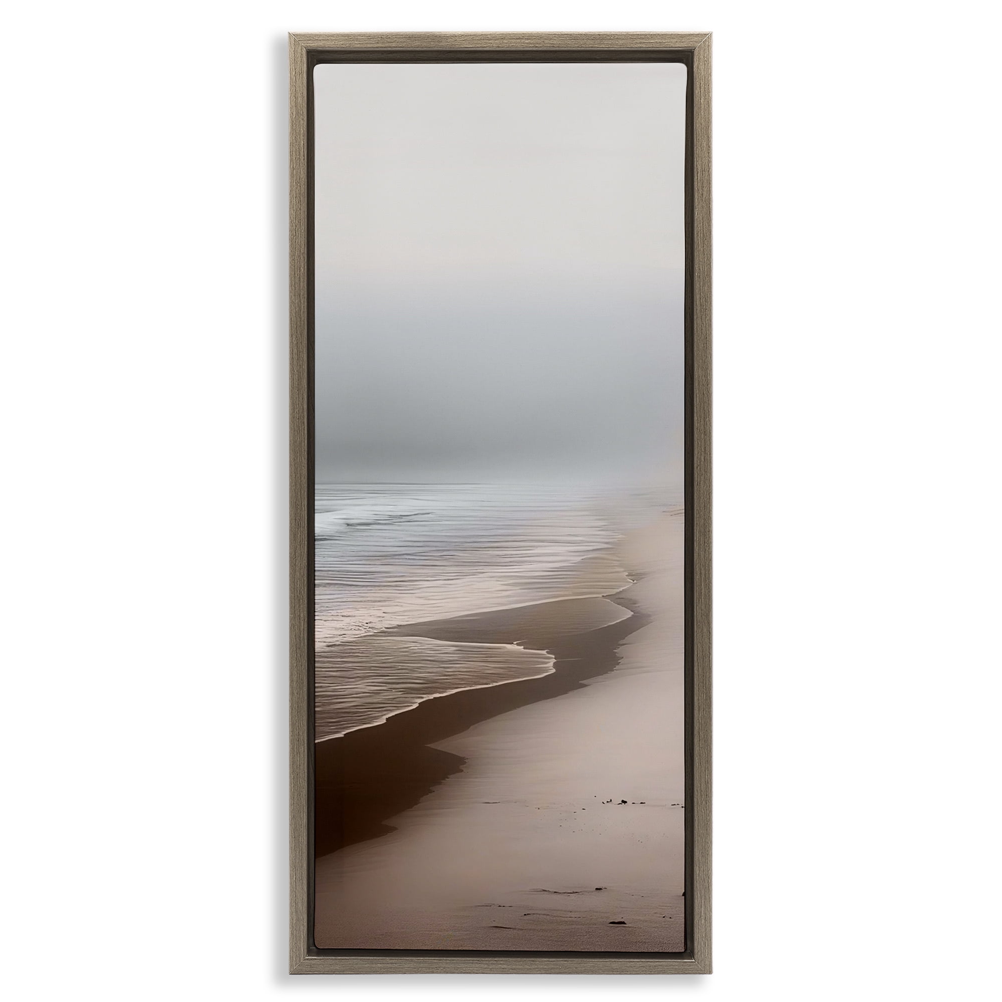 Take Me Down To Sea Again Brown Framed Floater Canvas Wall Art, design by Sasha