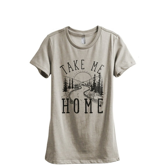 Take Me Home Country Road Women's Fashion Relaxed T-Shirt Tee Heather Tan 2X-Large