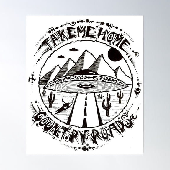 Take Me Home...Country Roads Poster Wall Art, Modern Wall Decor For Living Room Bedroom, 8x12 UNFRAMED