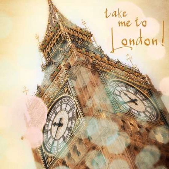 Take Me To London Border Canvas Art - Emily Navas (24 x 24)