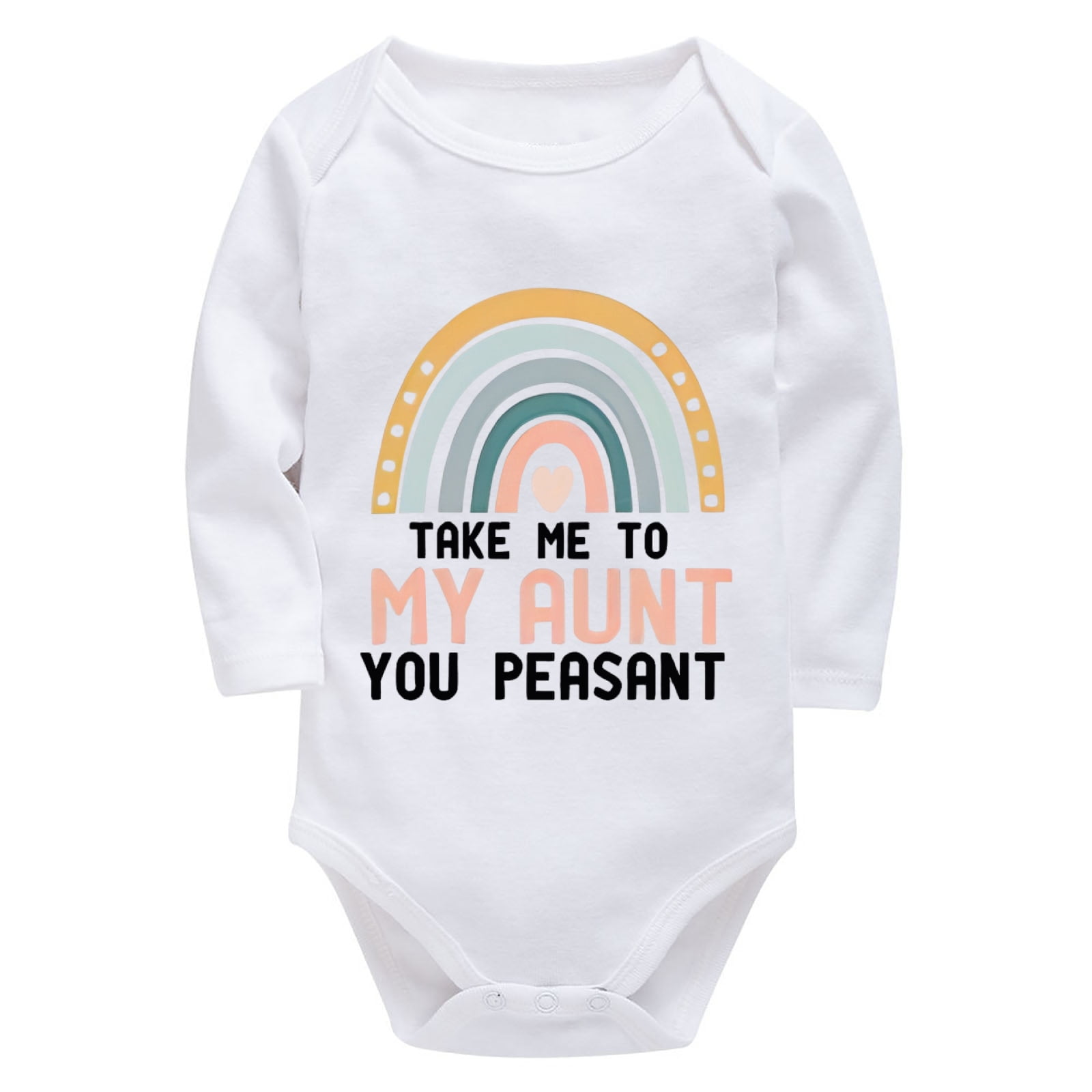 Funny Baby Bodysuit - 'Take Me To My Aunt You Peasant' White Long Sleeve Romper