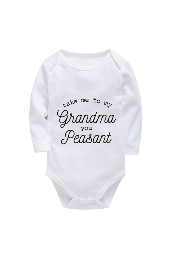 Take Me To My Grandma You Peasant Onesie for Baby Long Sleeve Home from Hospital Baby Girl Outfit White Romper 3-6 Months Gi