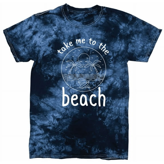Take Me To The Beach T-Shirt Tropical Ocean Outline Tie Dye Tee Summer Vibes