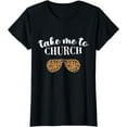 thumbnail image 1 of Take Me To The Church Leopard Sunglasses Christian Religious T-Shirt, 1 of 3