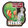 thumbnail image 1 of Take Me To Your Liter Drunk Alien Patch, Funny Alien Patches, 1 of 3
