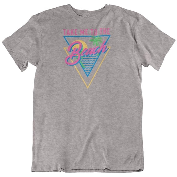 Take Me to The Beach. T-Shirt Gift for Surfers, Divers, Men & Women Ocean Lovers Light Grey