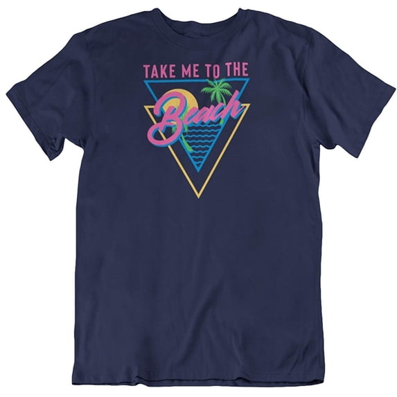Take Me to The Beach. T-Shirt Gift for Surfers, Divers, Men & Women Ocean Lovers Navy