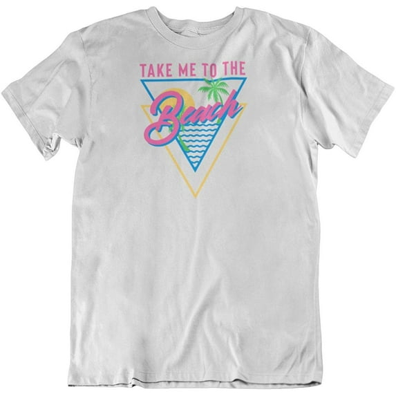 Take Me to The Beach. T-Shirt Gift for Surfers, Divers, Men & Women Ocean Lovers White