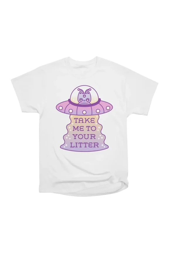 Take Me to Your Litter Alien Cat in UFO T-Shirt Tee Gift For Him Merch For Her Apparel For