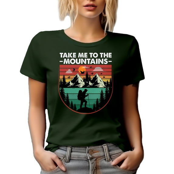 Take Me to the Mountains - Hiker, Mountaineer, or Mountain Climber, Military Green T-Shirt, 2XL