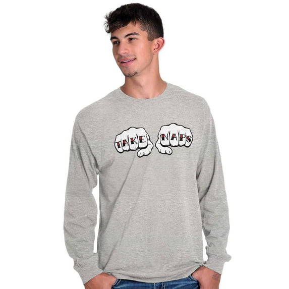 Take Naps Knuckles Relaxed Chill Gym Long Sleeve TShirt Men Women Brisco Brands S