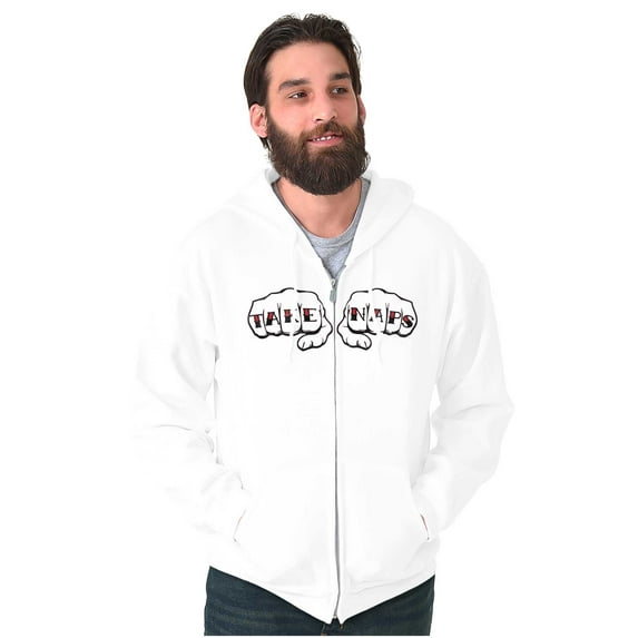 Take Naps Knuckles Relaxed Chill Gym Zip Up Hoodie Men's Women's Brisco Brands X