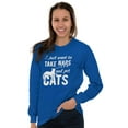 thumbnail image 1 of Take Naps and Pet Cats Funny Cute Women's Long Sleeve T Shirt Brisco Brands M, 1 of 6
