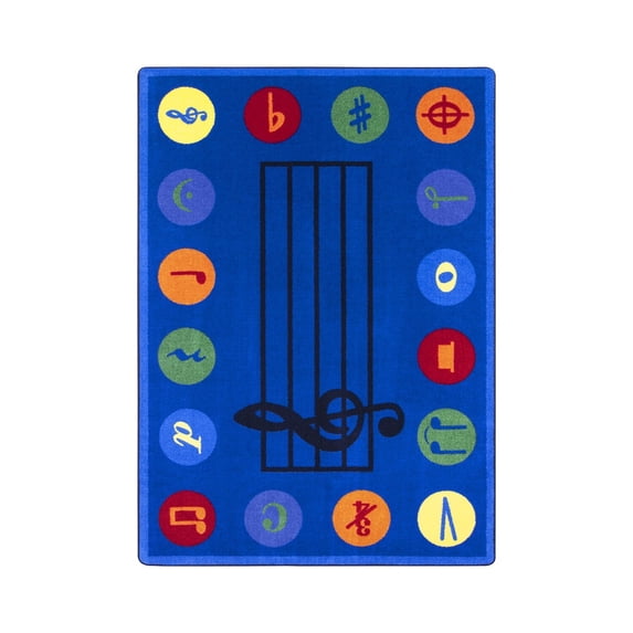 Take Note 10'9" x 13'2" area rug in color Multi