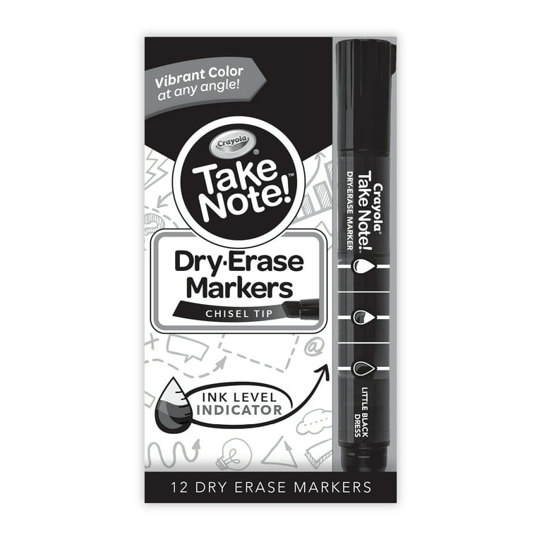 CR466318 Crayola Take NoteDry Erase Markers - Black - Pack of 12