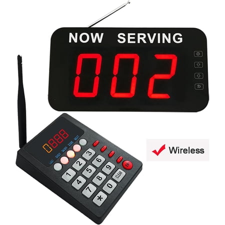 Take A Number System Queue Calling System Now Serving Queue Management System Waiting Number System 3 Digit for Restaurant Hospital Medical Clinic Bank Counter Office (1 Keypad 1 Display)