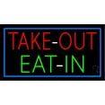 thumbnail image 1 of Take Out Eat In LED Neon Sign 20 x 37 - inches, Clear Edge Cut Acrylic Backing, with Dimmer - Bright and Premium built indoor LED Neon Sign for Bar decor., 1 of 7