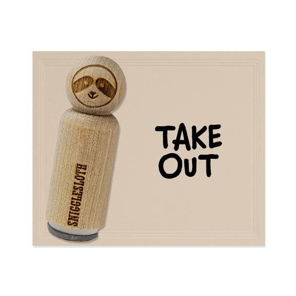 Take Out Fun Text Rubber Stamp for Scrapbooking Crafting Stamping - Mini 1/2 Inch
