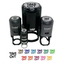 Take Out Fun Text Self-Inking Rubber Stamp Ink Stamper - Black Ink - Mini 1/2 Inch