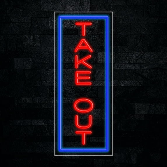 Take Out LED Neon Sign 12"L x 30"H #31632