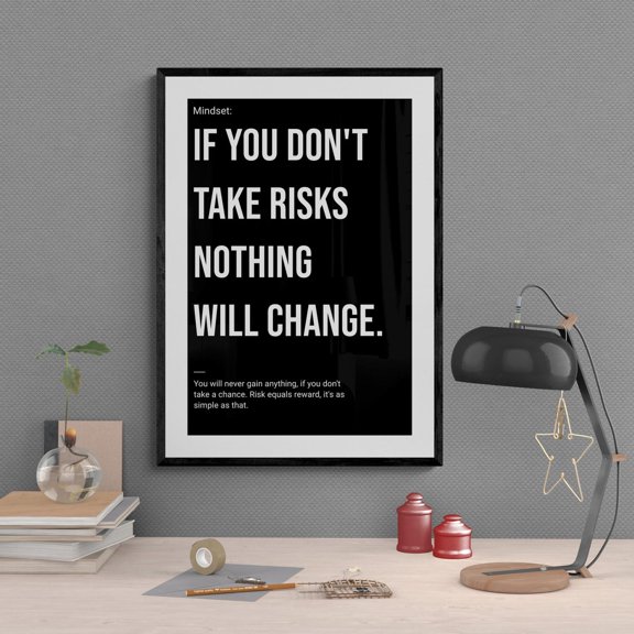 Take Risks Motivational Print Modern Mindset Wall Art