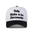 thumbnail image 1 of Take Risks to be Successful Letter Embroidery Trucker Hat, Casual Outdoor Sports Hat for Men & Women, Adjustable Sun Protection Cap for Daily Wear, 1 of 5