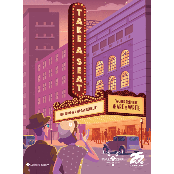 Take a Seat by 25th Century Games | Strategic Theater Seating Board Game | Share & Write Mechanic. Celebrity Reservations | Objective Cards & Usher Bonuses for 2-5 Players