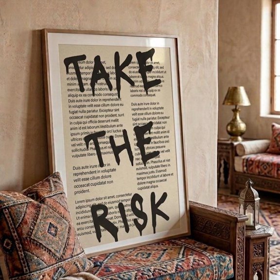 Take The Risk Wall Art Print, Unframed Paper Poster 8x10in