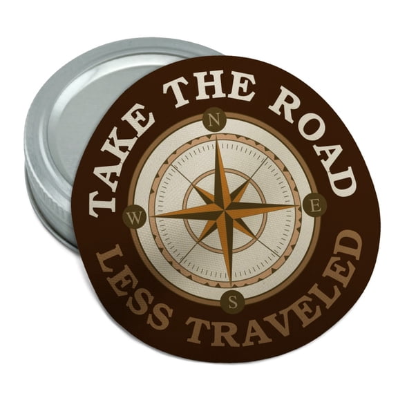 Take The Road Less Traveled Compass Round Rubber Non-Slip Jar Gripper Lid Opener