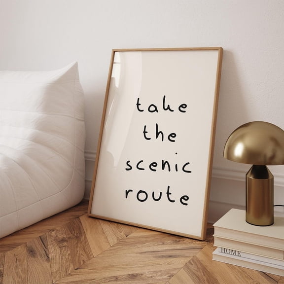 Take The Scenic Route Print, Hiking Print Travel Print, National Park Art Home Decor UNFRAMED Poster, Wall Art for Decor, Present, 24x36