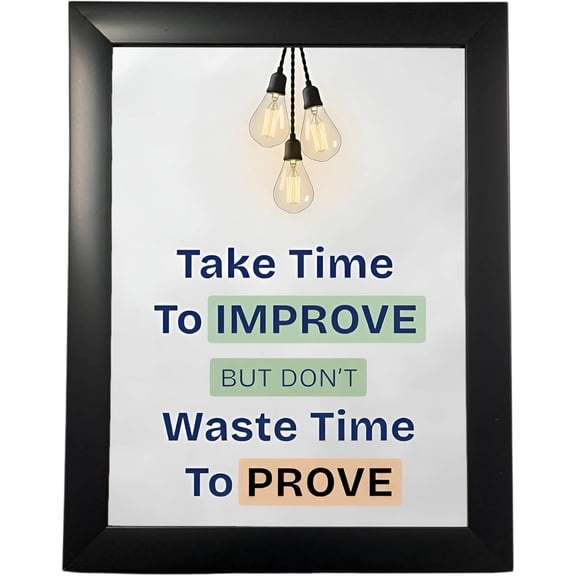 Take Time To Improve Poster - Motivational Wall Decor with Photo Frame - 34.7 x 26 cm