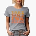 thumbnail image 1 of Take Time for Jesus, Quote About Spending Time with God, Groovy Retro Wavy Text Merch Gift, Heather Grey T-Shirt, Large, 1 of 5