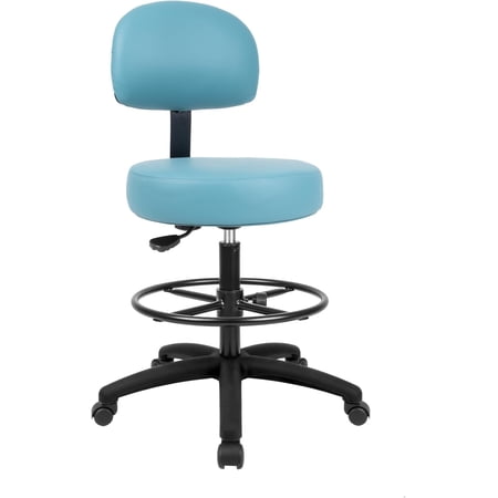 Take Ur Seat® Economical Multi-Purpose Medical Spa Drafting Stool with Adjustable seat and back height. Comfortable thick seat padding. Easy to clean(Tall Bench Height Blue)
