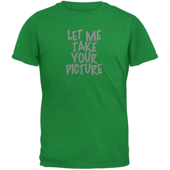 Take Your Photo Camera Flip Up Flash Irish Green Adult T-Shirt - Small