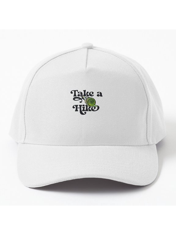 Take a Hike Snail Baseball Hat, Mollusk Trail Character Graphic Design, Classic Everyday Cap