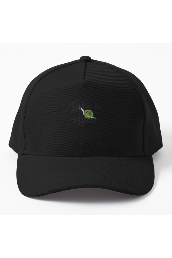 Take a Hike Snail Baseball Hat, Mollusk Trail Character Graphic Design, Classic Everyday Cap