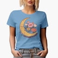 thumbnail image 1 of Take a Moment to Breate with Boho Moon & Flowers Art Merch Gift, Baby Blue T-Shirt, Medium, 1 of 5