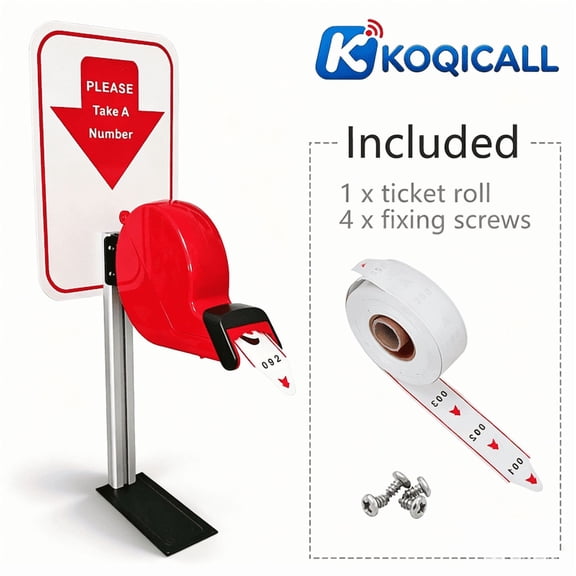 Take a Number Dispenser with Counter Stand + 1 Ticket Roll(2000 Count),3-Digit from 000-999 numbering machine for Restaurant, Clinic, Bank