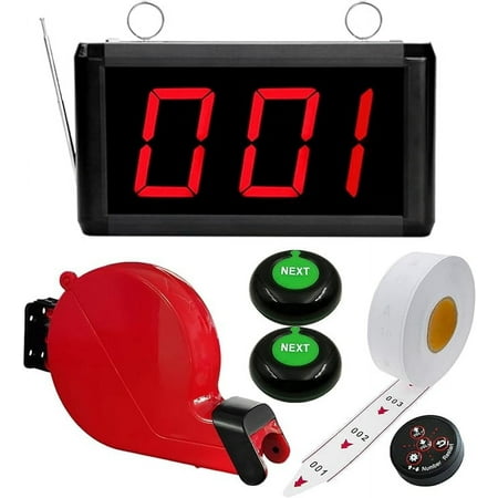 Take a Number System Wireless Queue Calling System with 1 Take a Number Display 2 Next Call Button 1 Ticket Dispenser 3-Digit Ticket Roll 000-999