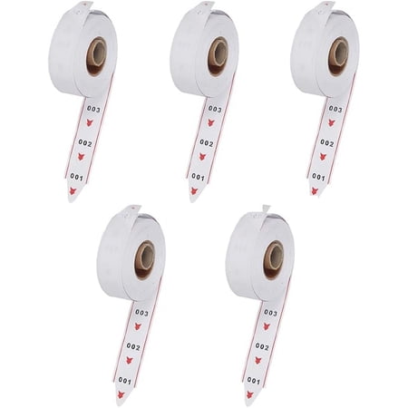 Take a Number Tickets 5 Rolls of 3 Digits for K-T Ticket Dispenser Queue Calling System 2000 Ticket Roll 000-999 White