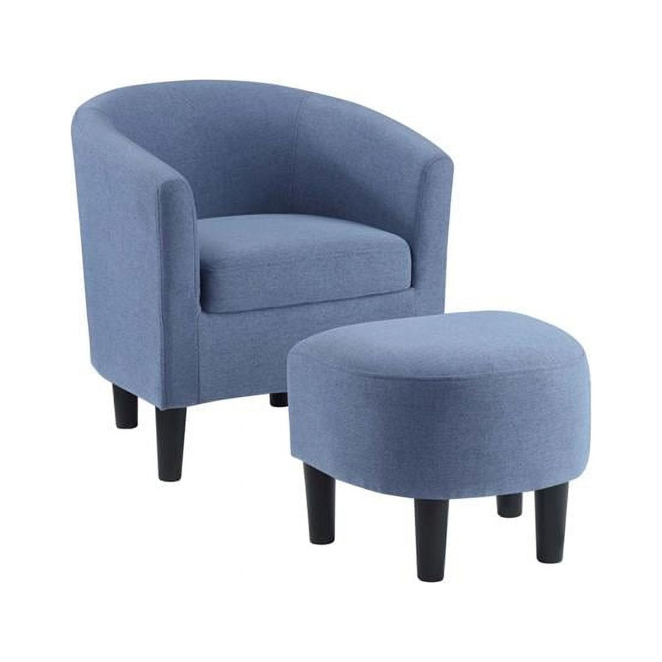 Take a Seat Churchill Accent Chair with Ottoman, Blue - Walmart.com