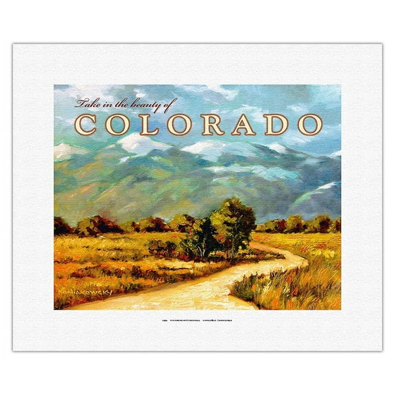 Take in the Beauty of Colorado - Vintage Travel Poster by Wade Koniakowsky - Fine Art Rolled Canvas Print 11in x 14in