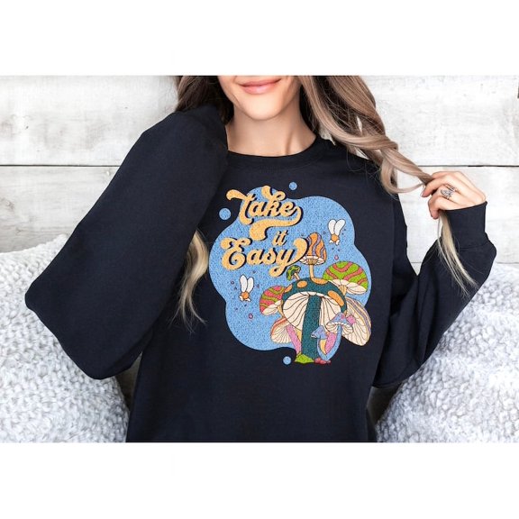 Take it easy sweatshirt Mushroom Crewneck Sweatshirt