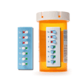 thumbnail image 1 of Take-n-Slide Reusable Pill & Medication Tracker, Peel & Stick to Bottle, White/Blue, 2-Pack, 1 of 8