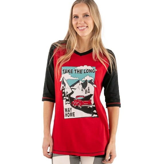 Take the Long Way LazyOne Women's Leggings and Tees, Pajama Separates, Cozy Loungewear for Women, Truck, Christmas (X-Small)