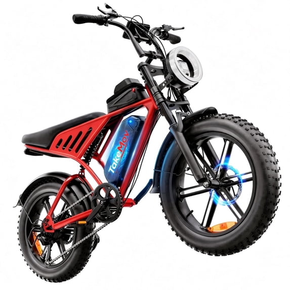 TakeMov Electric Bike for Adults, 750W Motor, 48V/25Ah, 80 Miles, 20"x4" Fat Tire Ebike, 7-Speed, E Mountain Bike, NFC Unlock, Class 3, UL2849