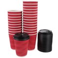 thumbnail image 1 of MEIBUTYUP Red Disposable Paper Tableware Set for Takeout Coffee and Parties, 50 Pieces, 1 of 6