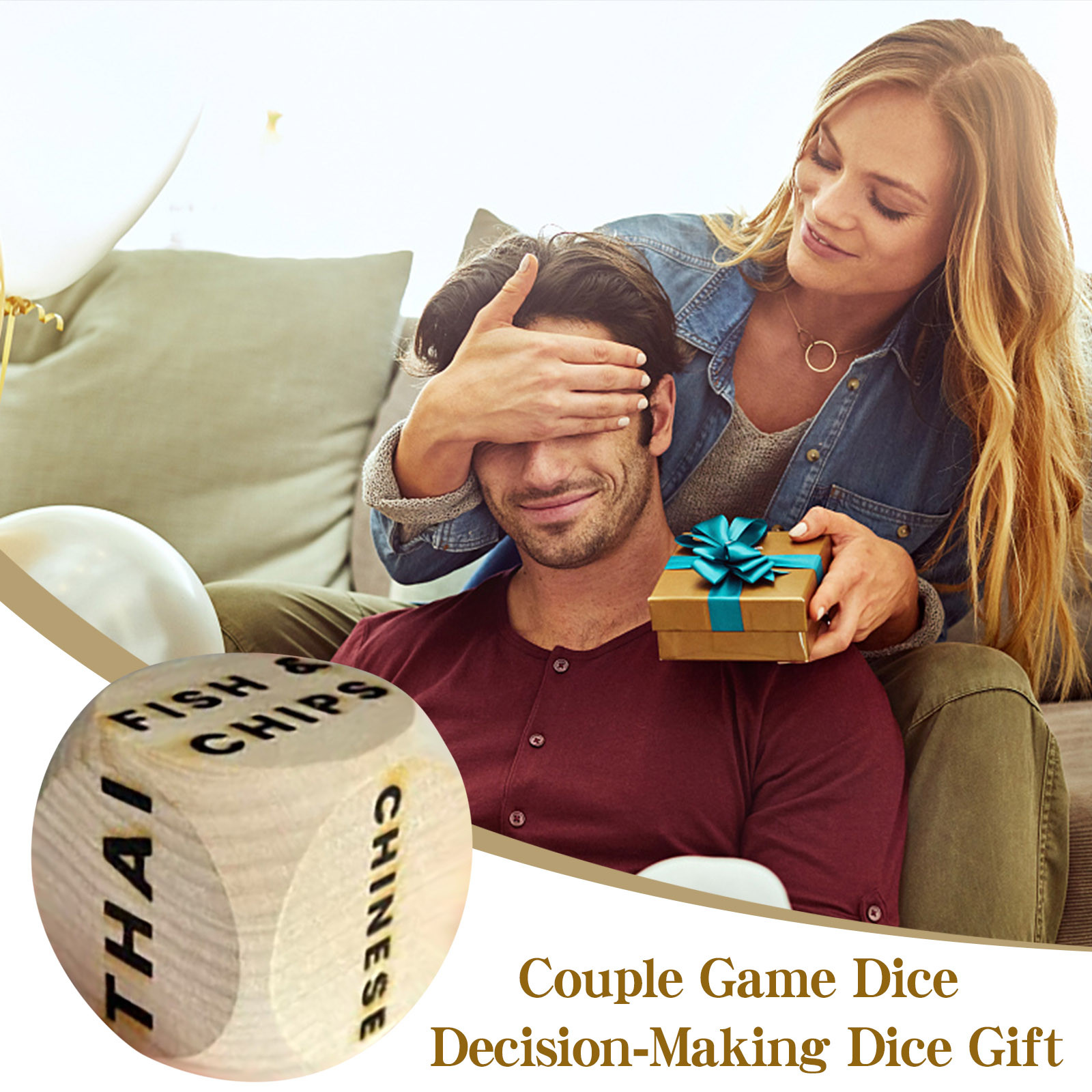 Takeaway Dice, What’S for Dinner Tonight? Wooden Decision Dice A