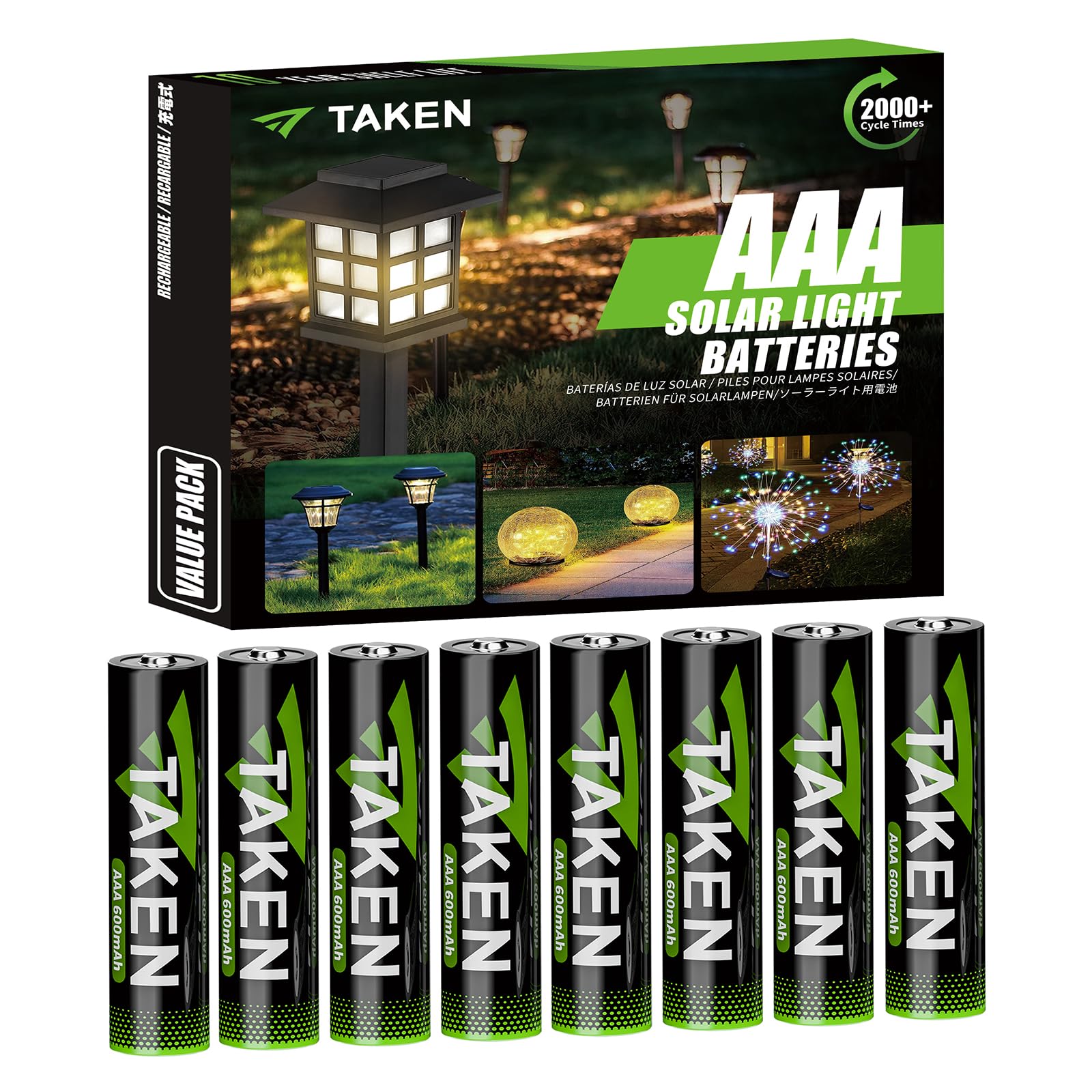 Taken Triple AAA Batteries for Outdoor Garden Solar Lights, AAA